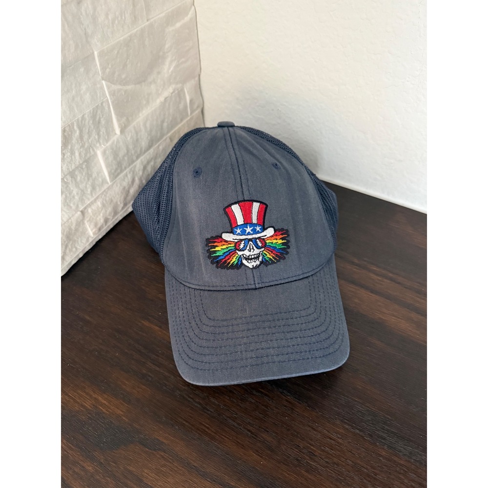 "Psycle Sam" (Uncle Sam skeleton) patch Grateful Dead Navy Blue Trucker Hat